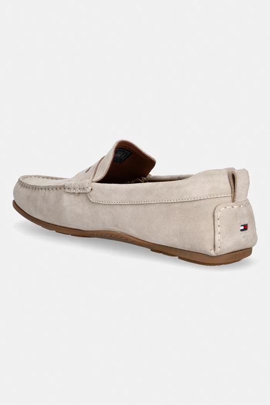 Obuwie Tommy Hilfiger mokasyny męskie zamszowe CORE HILFIEGR SUEDE DRIVER FM0FM05789 beżowy