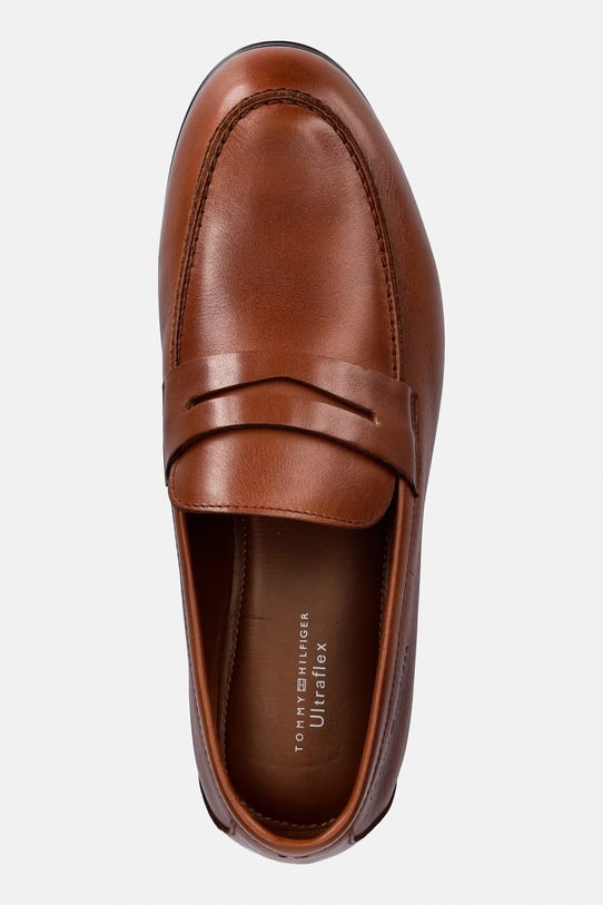 Tommy Hilfiger mocasini pentru bărbați, din piele FLEXIBLE SLIM LEATHER LOAFER maro FM0FM05849