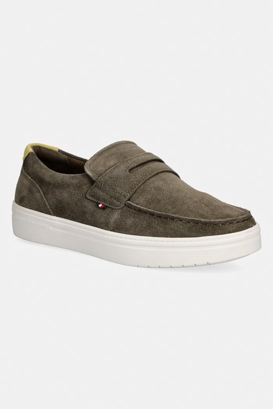 Tommy Hilfiger mokasini moški semišasti MODERN LIGHT HYBRID SUEDE LOAFER zelena FM0FM05786