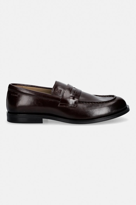 Calvin Klein mokasyny skórzane ESS RUBBER PENNY LOAFER POL LTH HM0HM02025 brązowy SS26