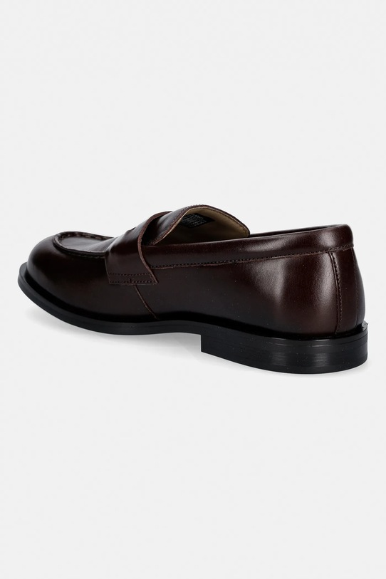 Obuwie Calvin Klein mokasyny skórzane ESS RUBBER PENNY LOAFER POL LTH HM0HM02025 brązowy