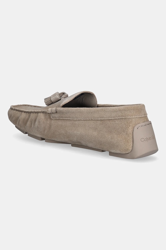 Obutev Mokasini iz semiša Calvin Klein DRIVER TASSELS SU HM0HM02028 bež
