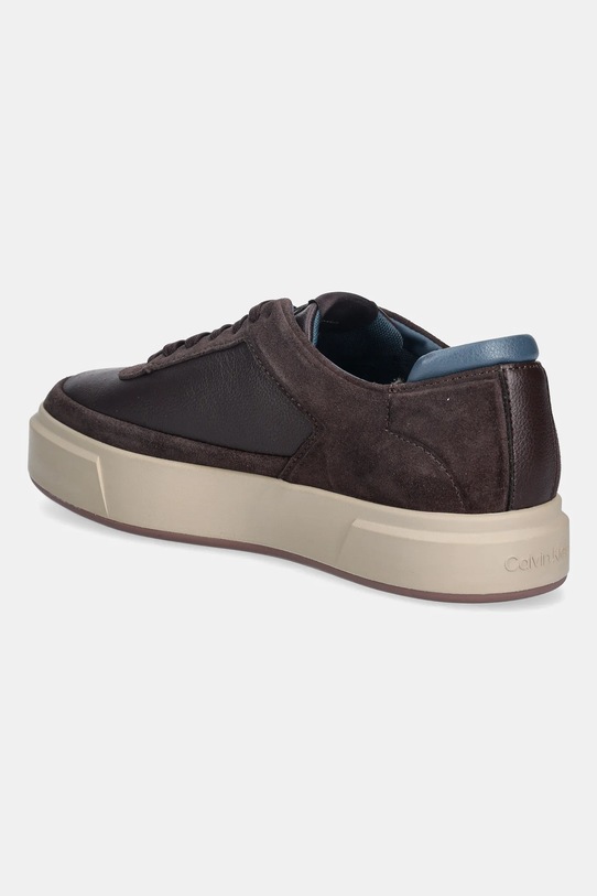 Obuwie Calvin Klein sneakersy skórzane BASKET CUPSOLE LACEUP LTH-NU YM0YM01354 brązowy