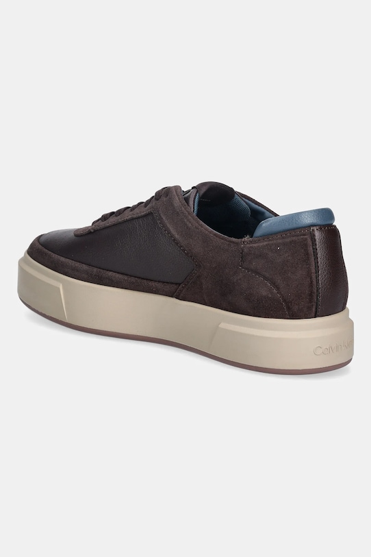 Obuwie Calvin Klein sneakersy skórzane BASKET CUPSOLE LACEUP LTH-NU YM0YM01354 brązowy