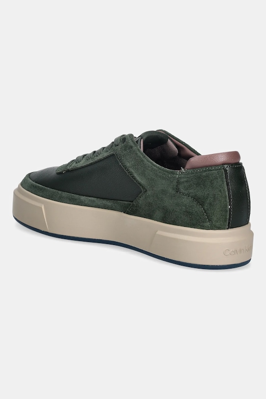 Obuwie Calvin Klein sneakersy skórzane BASKET CUPSOLE LACEUP LTH-NU YM0YM01354 zielony