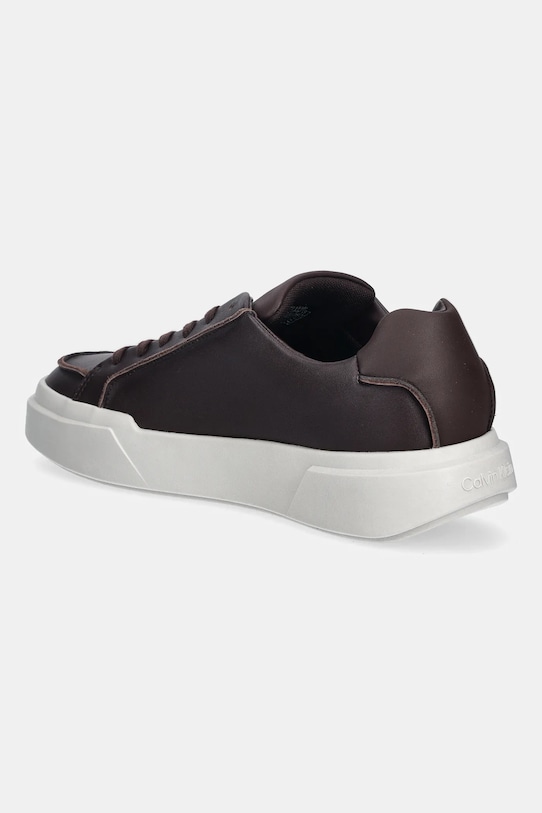 Obuwie Calvin Klein sneakersy skórzane CHUNKY CUPSOLE LACE UP LTH PINCH YM0YM01454 brązowy