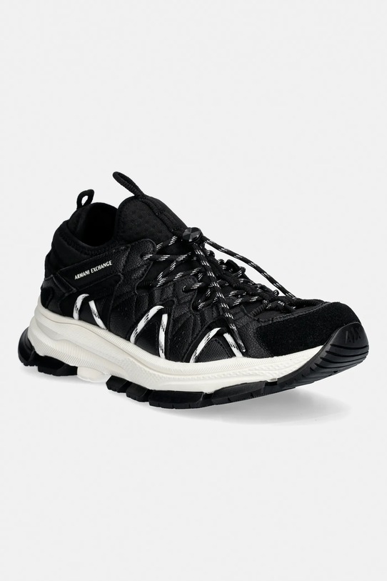 Armani Exchange sneakersy skóra zamszowa czarny XM002196.AF21423.UC001