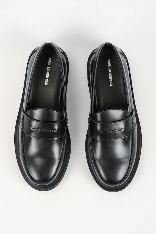 Шкіряні мокасини Karl Lagerfeld KEATON чорний KL13310.000