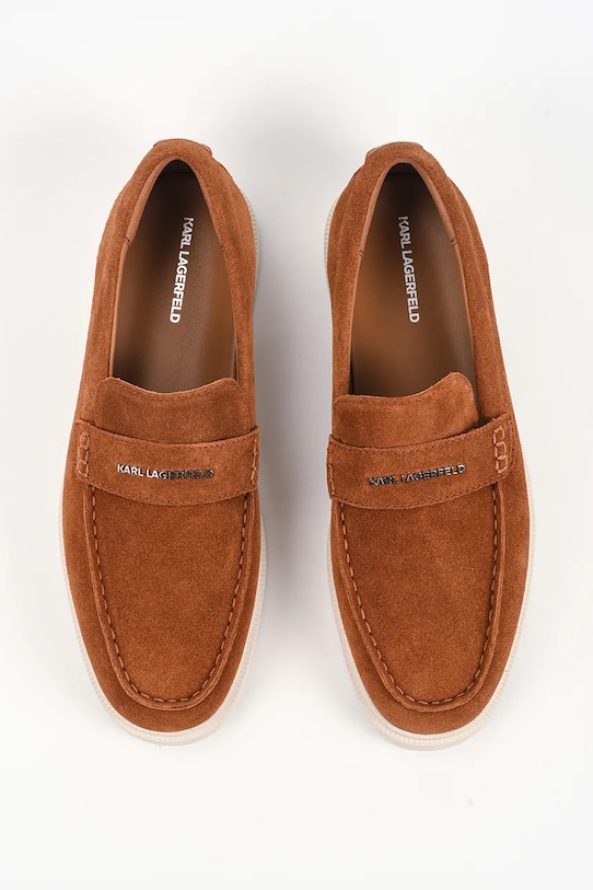 Karl Lagerfeld mokasyny zamszowe KORI brązowy KL21412.533