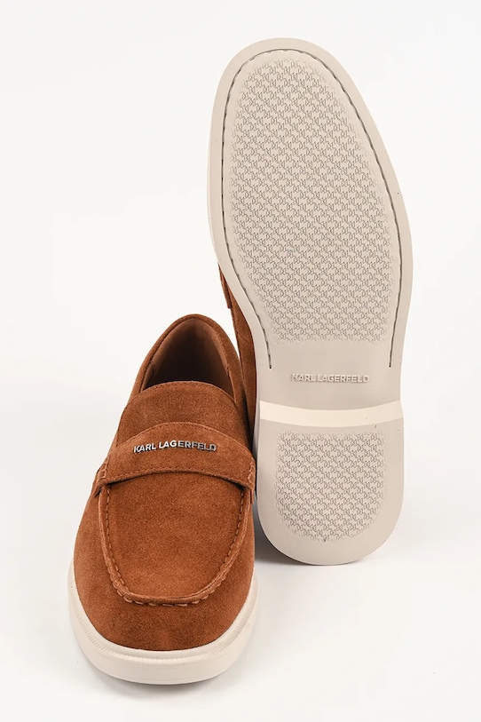 Karl Lagerfeld mokasyny zamszowe KORI KL21412.533 brązowy