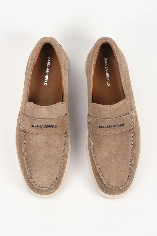 Karl Lagerfeld mokasyny zamszowe KORI beżowy KL21412.5TN