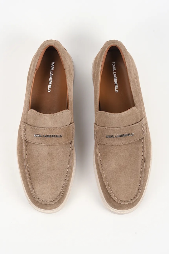 Karl Lagerfeld mokasyny zamszowe KORI beżowy KL21412.5TN
