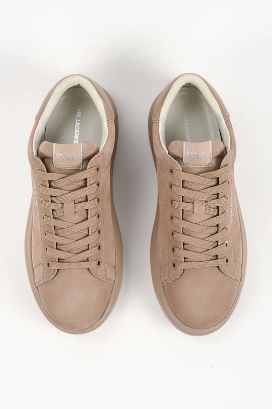 Nubukové tenisky Karl Lagerfeld KAPRI LUG RSG béžová KL57522.2TN