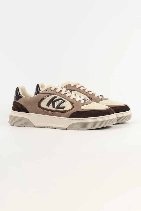 Karl Lagerfeld sneakersy skórzane KOURTNEY KL53026.3TN brązowy SS26