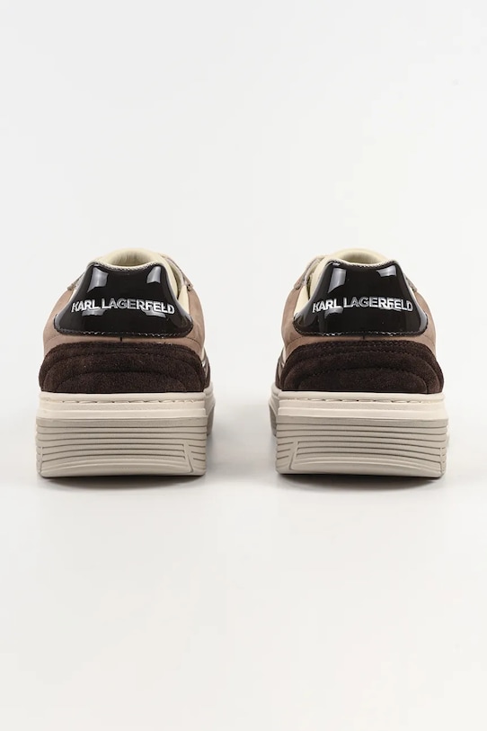 Obuwie Karl Lagerfeld sneakersy skórzane KOURTNEY KL53026.3TN brązowy