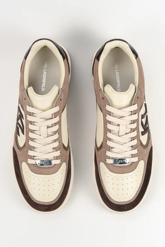 Karl Lagerfeld sneakersy skórzane KOURTNEY brązowy KL53026.3TN