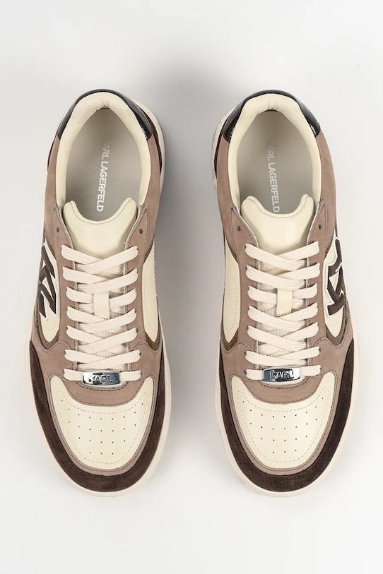 Karl Lagerfeld sneakersy skórzane KOURTNEY brązowy KL53026.3TN