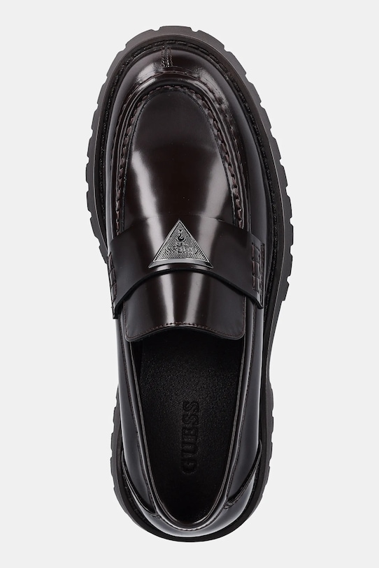 Δερμάτινα μοκασίνια Guess GORIZIA III καφέ FMPGOR.LEA14.BROWN