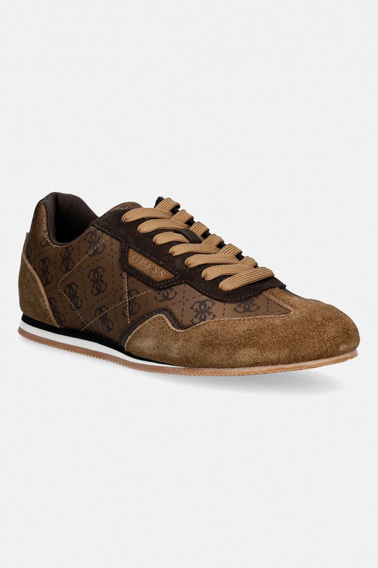 Sneakers Guess OLMO δέρμα σαμουά καφέ FMPOLM.FAL12.BROWN