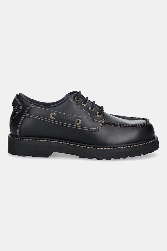 Tommy Jeans półbuty skórzane ARCHIVE 01 BOAT SHOE LEATHER EM0EM01651 czarny SS26