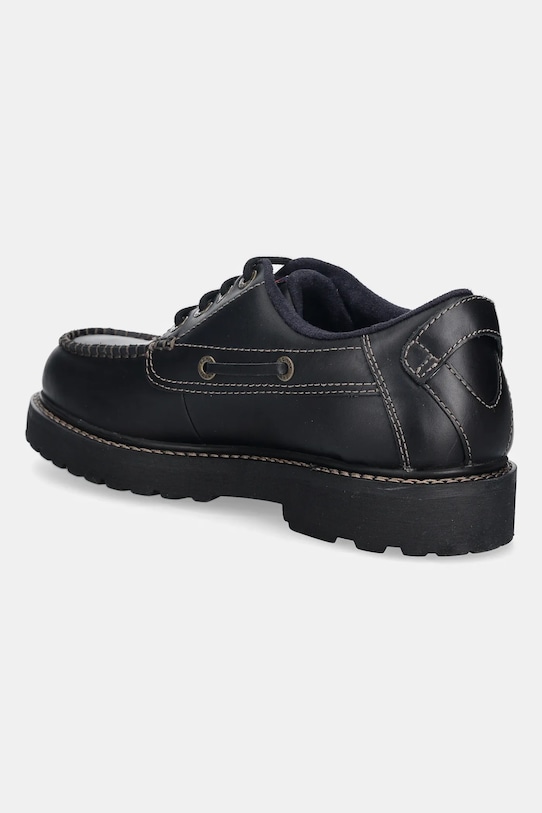 Obuwie Tommy Jeans półbuty skórzane ARCHIVE 01 BOAT SHOE LEATHER EM0EM01651 czarny