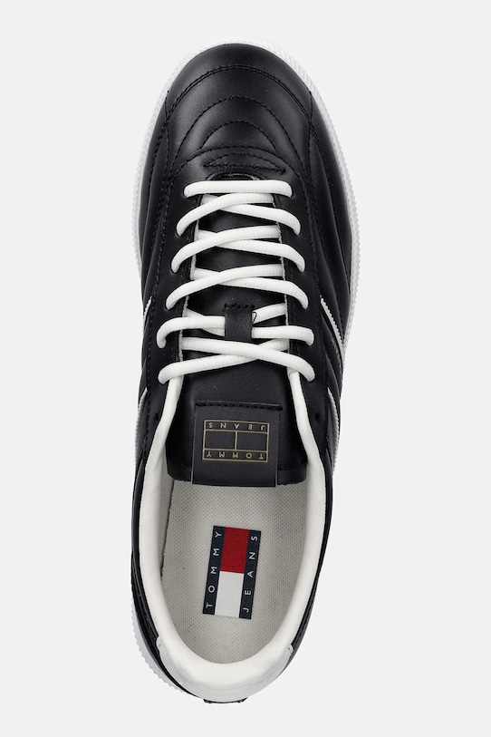 Tommy Jeans sneakersy skórzane THE GREENWICH EDGE STITCHING czarny EM0EM01708