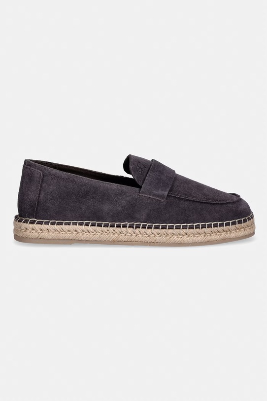 Calvin Klein espadryle męskie zamszowe ESPADRILLE LOAFER BAND SU HM0HM02072 szary SS26