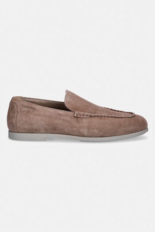 Calvin Klein mokasyny męskie zamszowe LOW PROF LOAFER SU HM0HM02081 beżowy SS26