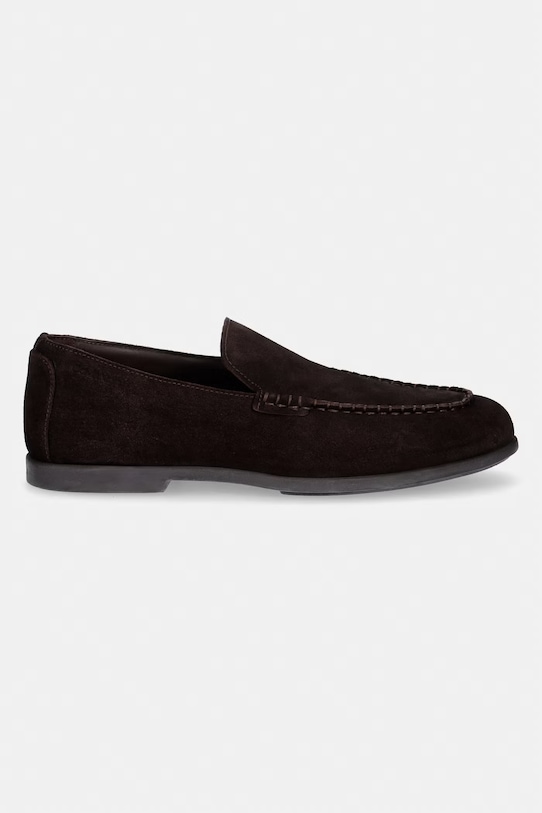 Calvin Klein mokasyny męskie zamszowe LOW PROF LOAFER SU HM0HM02081 brązowy SS26