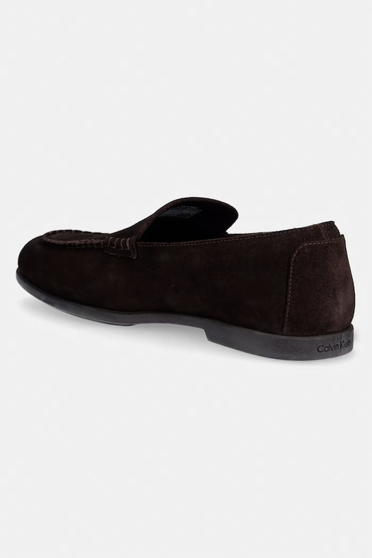 Obuwie Calvin Klein mokasyny męskie zamszowe LOW PROF LOAFER SU HM0HM02081 brązowy