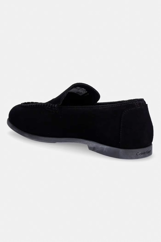 Obuwie Calvin Klein mokasyny męskie zamszowe LOW PROF LOAFER SU HM0HM02081 czarny