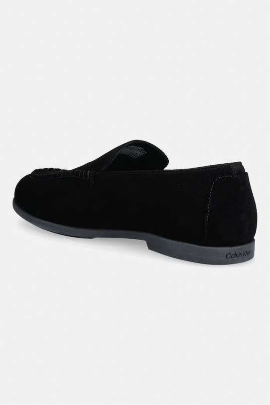 Obuwie Calvin Klein mokasyny męskie zamszowe LOW PROF LOAFER SU HM0HM02081 czarny