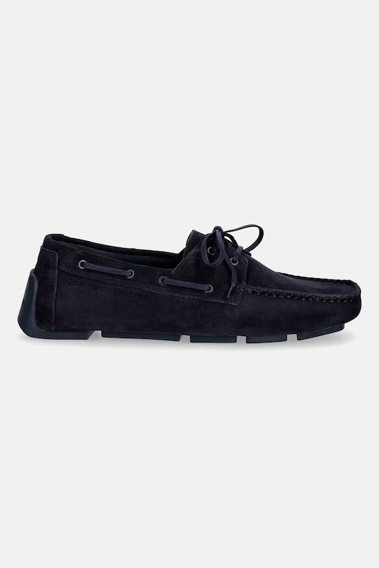 Calvin Klein mocasini pentru bărbați, din piele întoarsă DRIVER BOAT SU HM0HM02084 bleumarin SS26