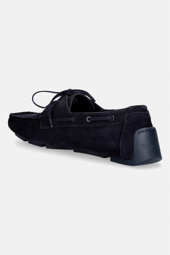 Încălțăminte Calvin Klein mocasini pentru bărbați, din piele întoarsă DRIVER BOAT SU HM0HM02084 bleumarin
