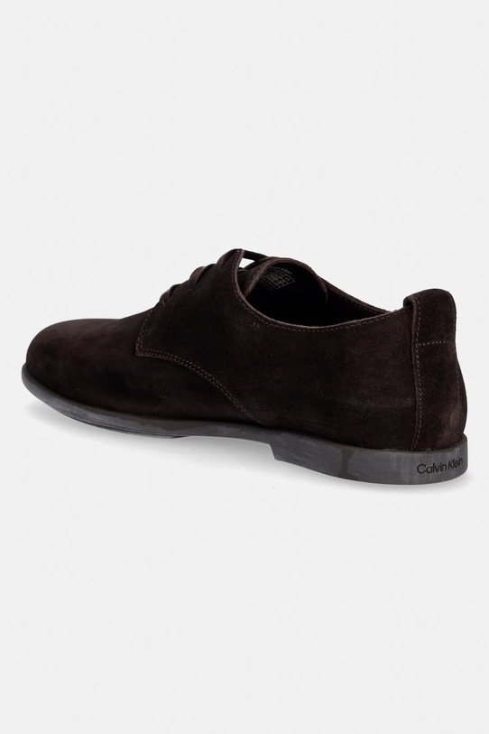 Obuwie Calvin Klein półbuty męskie zamszowe LOW PROF DERBY SU HM0HM02232 brązowy