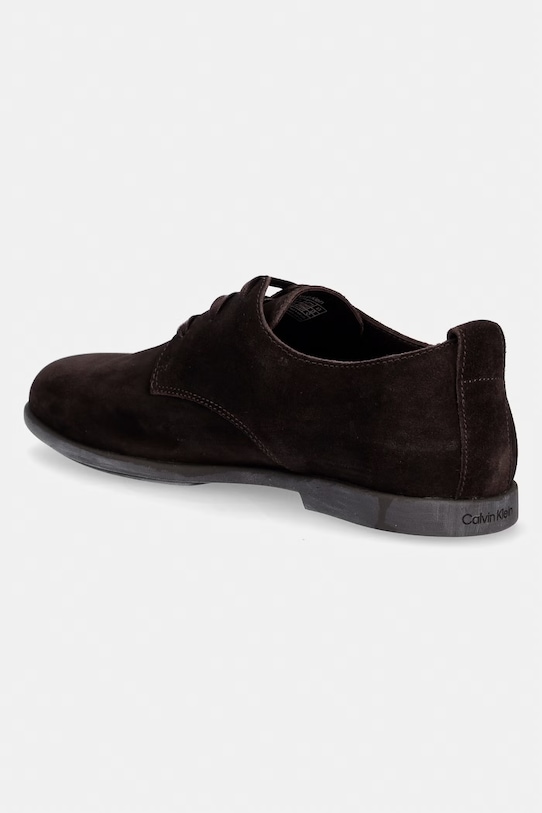 Obuwie Calvin Klein półbuty męskie zamszowe LOW PROF DERBY SU HM0HM02232 brązowy