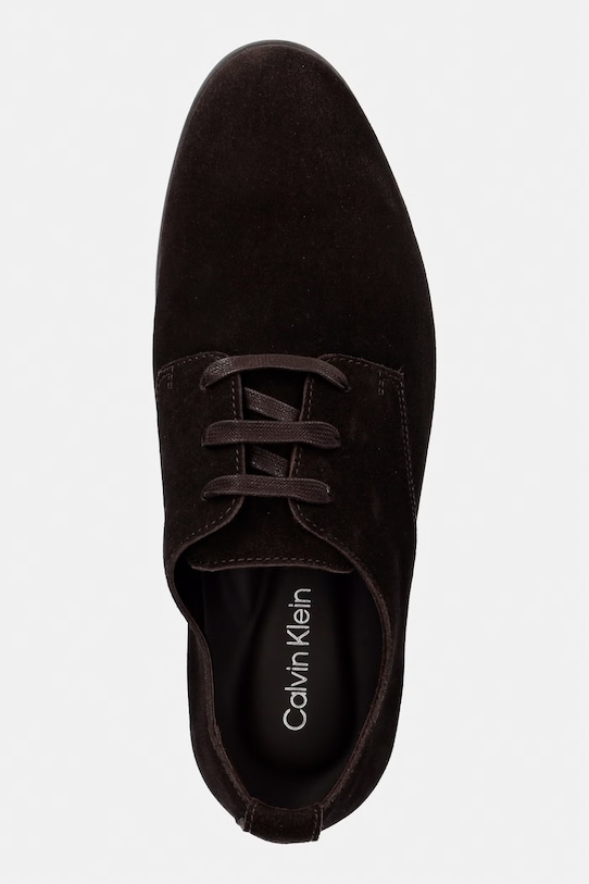 Calvin Klein półbuty męskie zamszowe LOW PROF DERBY SU brązowy HM0HM02232