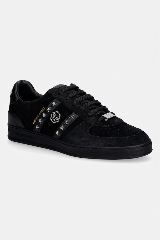 Philipp Plein sneakersy zamszowe Low-Top Retro Rebel skóra zamszowa czarny USC0911.PLE009N.0202