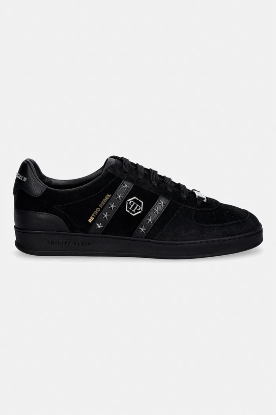 Tenisice od brušene kože Philipp Plein Low-Top Retro Rebel USC0911.PLE009N.0202 crna SS26