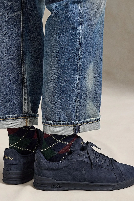 Велурени маратонки Polo Ralph Lauren Hrt Ct II 809877601002.400 тъмносин