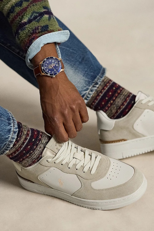 Polo Ralph Lauren Masters Crt sneakersy męskie skórzane 809945251002.101 beżowy