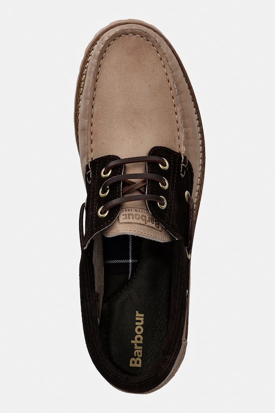 Barbour mokasyny męskie skórzane Deck beżowy MFO0795BE34