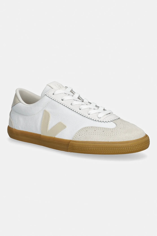 Veja sneakersy VOLLEY CANVAS skóra zamszowa biały VO0121665B