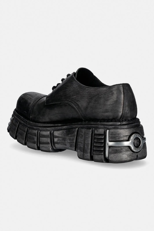 Obuwie New Rock półbuty skórzane CRUST NEGRO ACABADO DESTROYED, TOWER NEG M.MILI003C.C2 szary