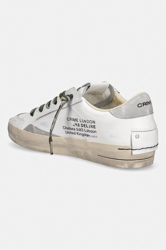 Încălțăminte Crime London sneakers SK8 DELUXE 19108PP8.10 alb