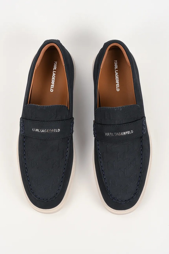 Karl Lagerfeld mokasyny męskie nubukowe Kori czarny KL21413.2AA