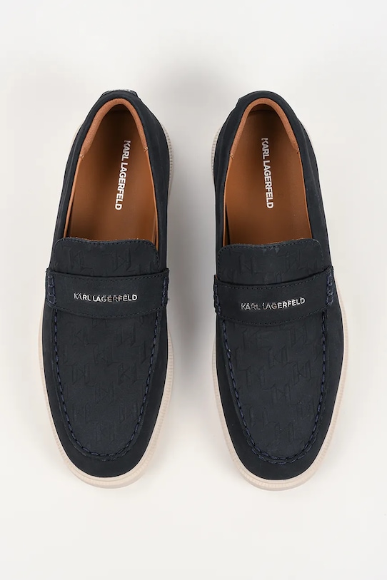 Karl Lagerfeld mokasyny męskie nubukowe Kori czarny KL21413.2AA