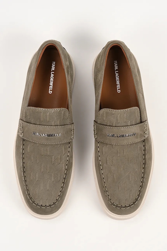 Karl Lagerfeld mokasyny męskie nubukowe Kori beżowy KL21413.2KH