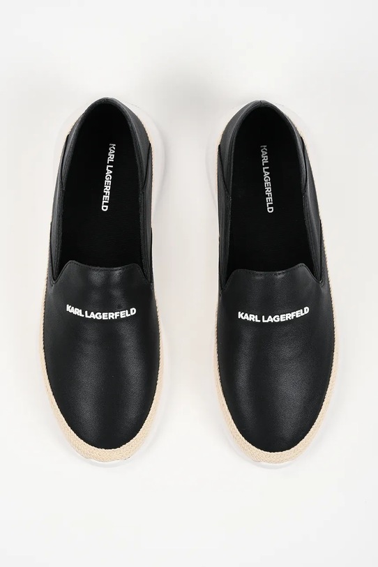 Karl Lagerfeld espadryle męskie skórzane Helios czarny KL20520.000