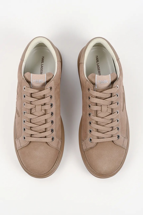 Karl Lagerfeld sneakersy skórzane Kapri Mens brązowy KL52542F.2TN